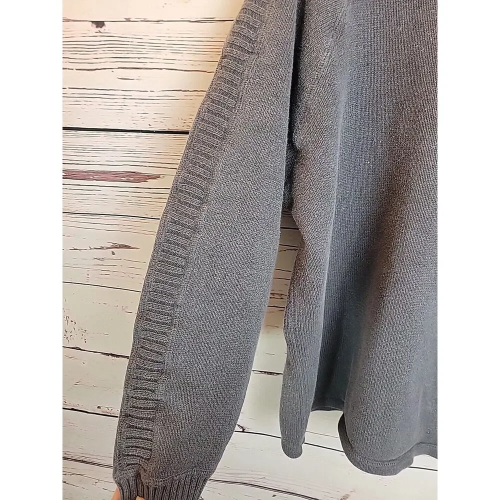Eddie Bauer Gray V-Neck Knit Long Sleeve Pullover Sweater Men's Size Large - Picture 6 of 7